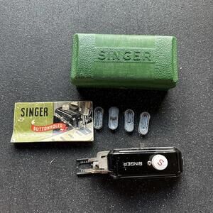 Singer Buttonhole Attachment 160506 w/ Case And Attachments 1940s 1950s